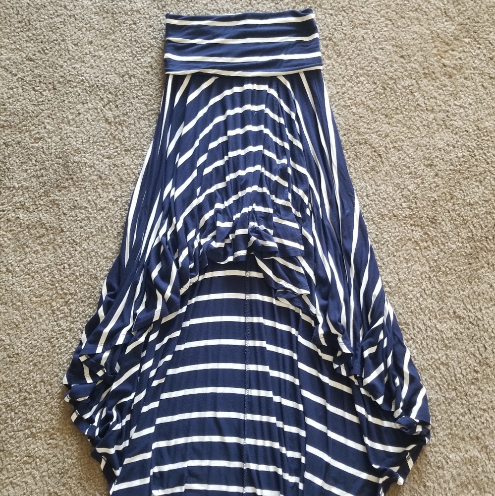 High Low Maxi Skirt/Dress Fold Over Striped
